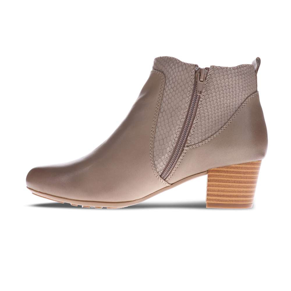 Haven Ankle Boot - Taupe Snake