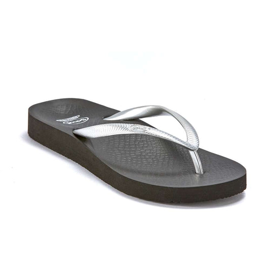 Fiji Toe Post Sandal - Black/Silver