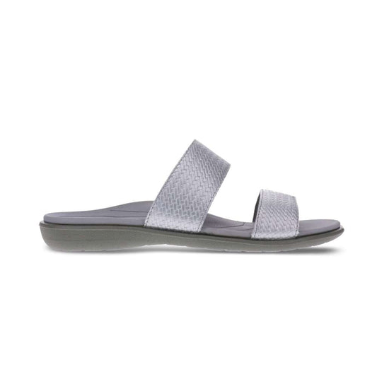 Penang Weave Slide Sandal - Silver