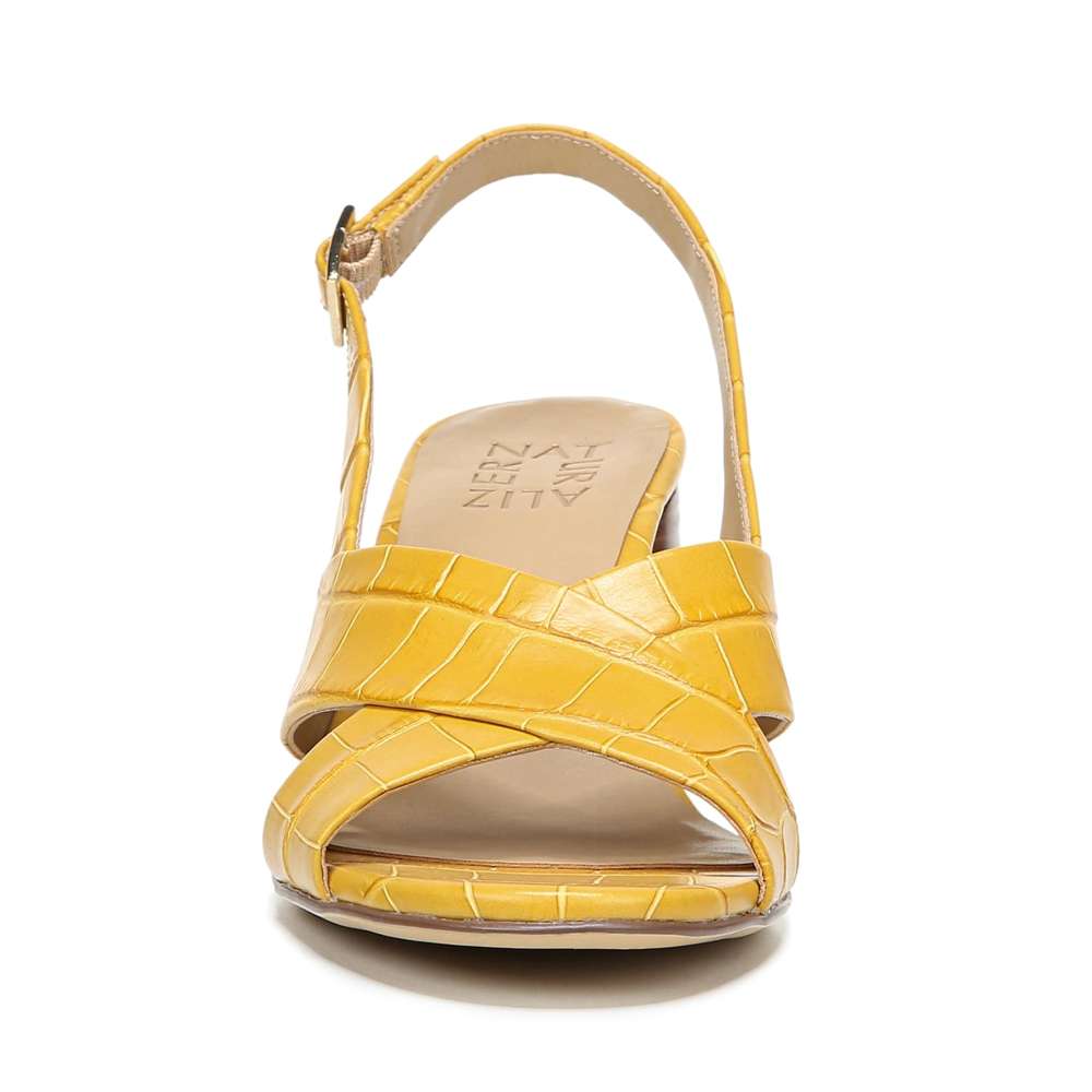 Azalea Block Heel - Yellow Crocco