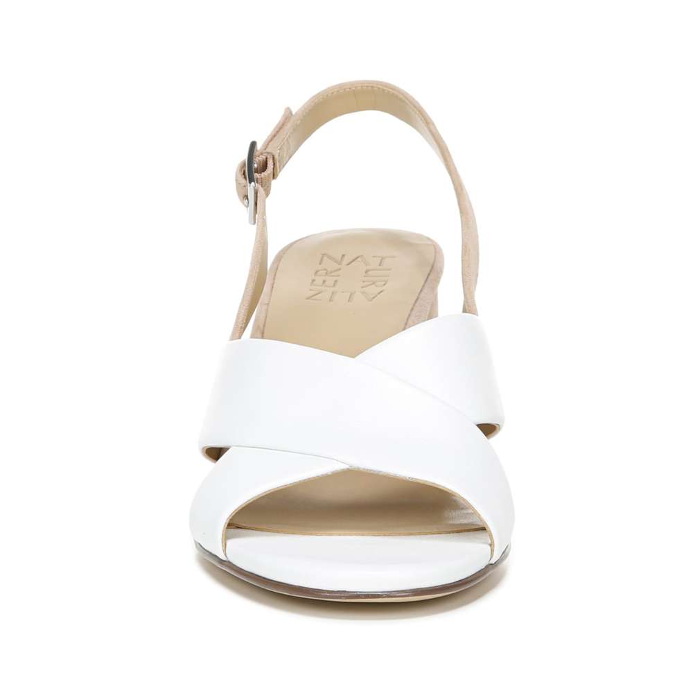 Azalea Block Heel - White/Nude