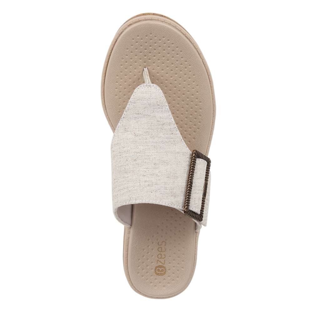 Bay Wedge Sandal - Natural Linen