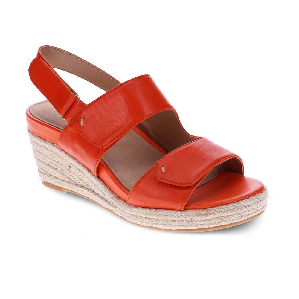 Deanne Wedge Sandal - Tangerine