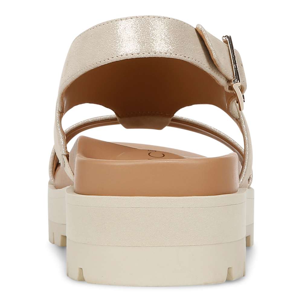 Alondra Platform Lug Sandal - Gold Leather