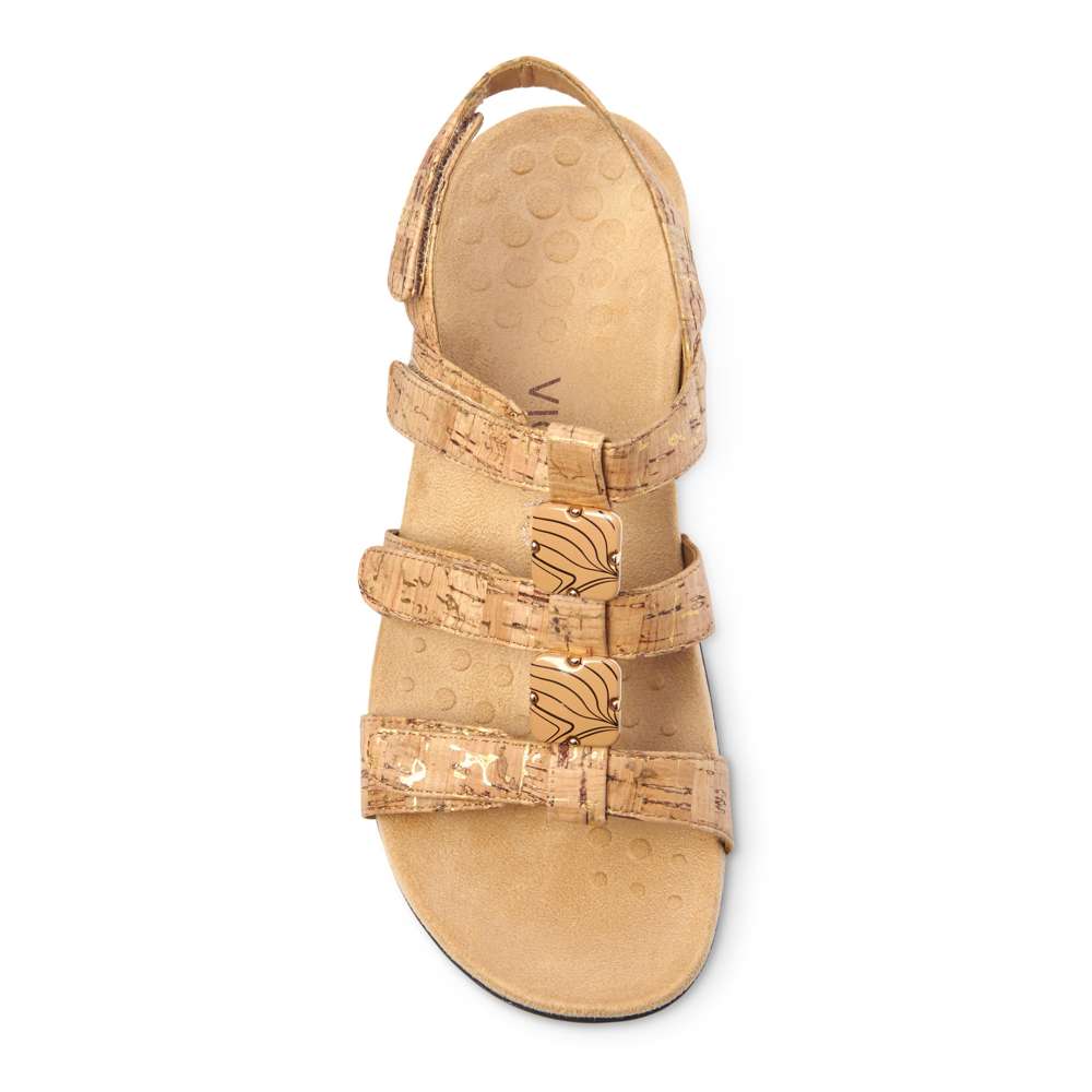 Amber Adjustable Sandal - Gold Cork
