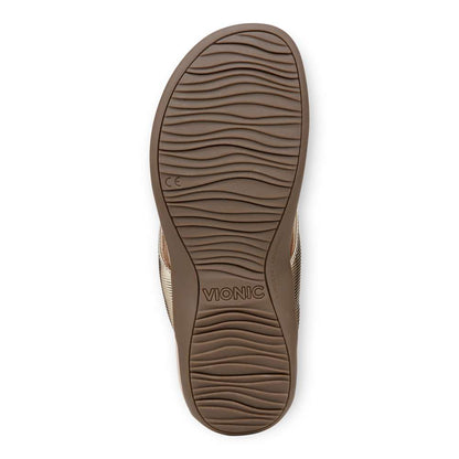Bella Toe Post Sandal - Gold Ribbed