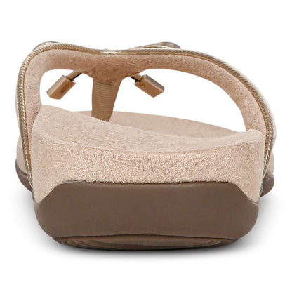 Bella Toe Post Sandal - Gold Ribbed