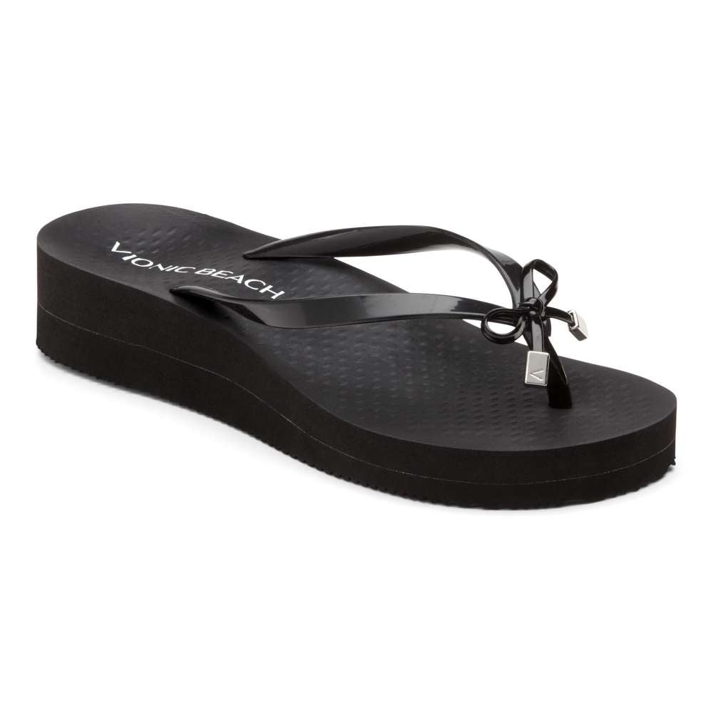 Bondi Wedge Toe Post Sandal - Black