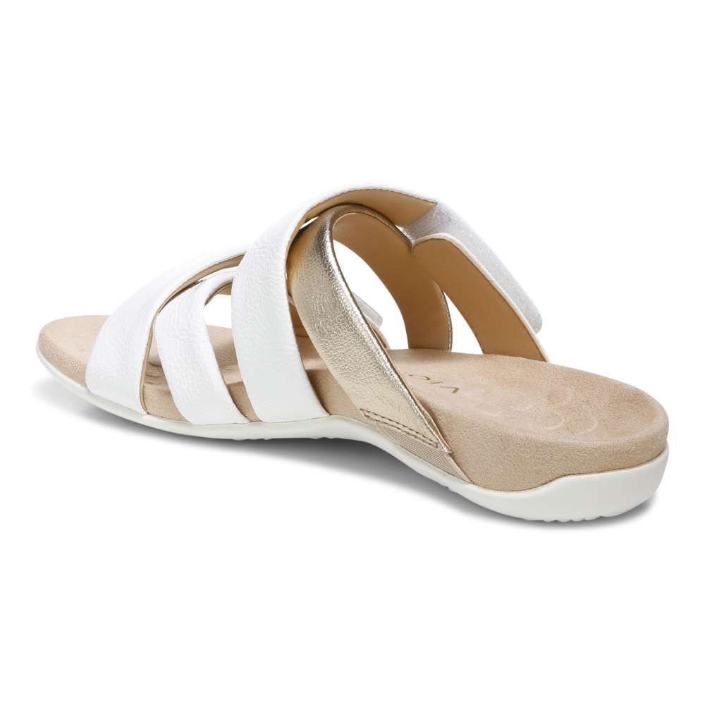 Hadlie Slide Sandal - White Patent