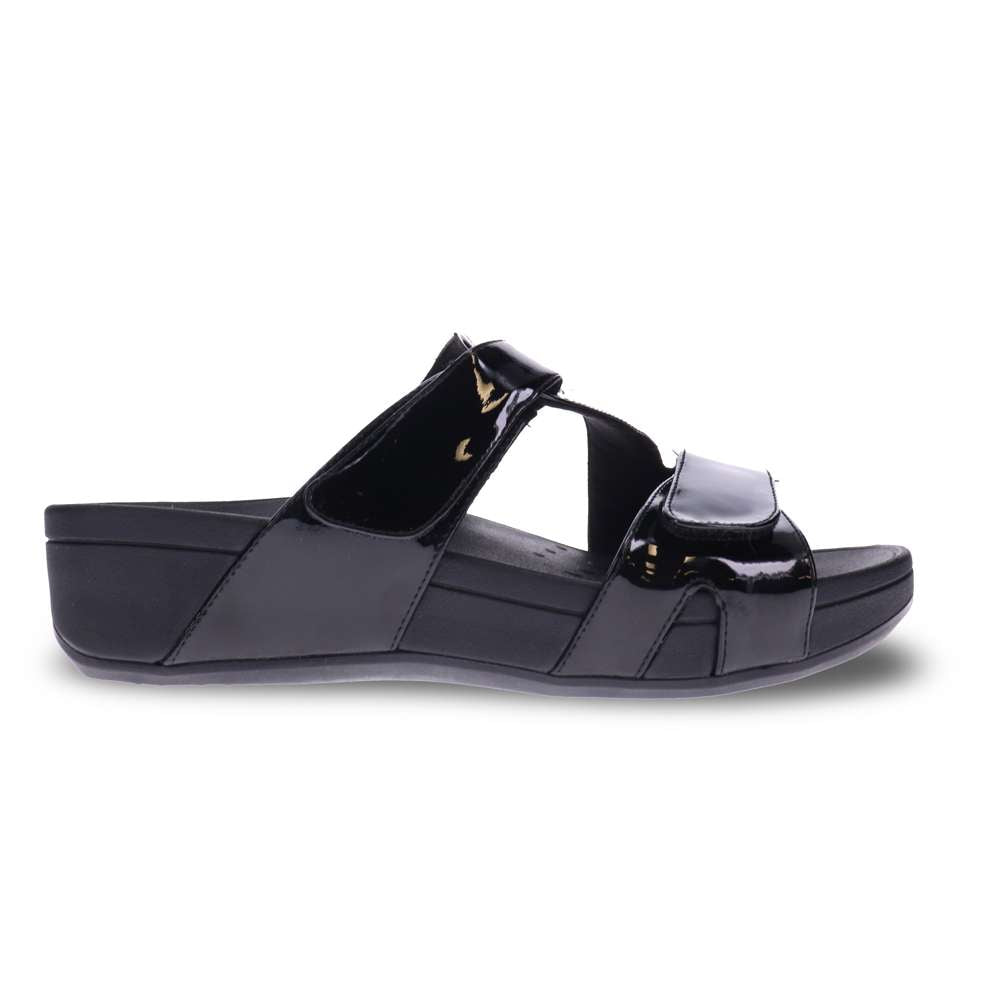 Kyla Platform Sandal - Black Patent