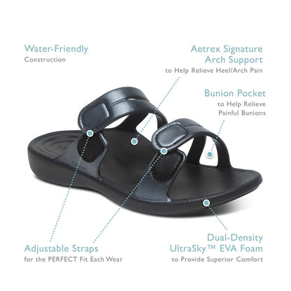 Janey Sport Slide - Pewter