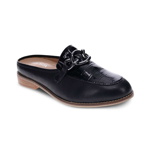 Trudy Mule - Black/Black Croc